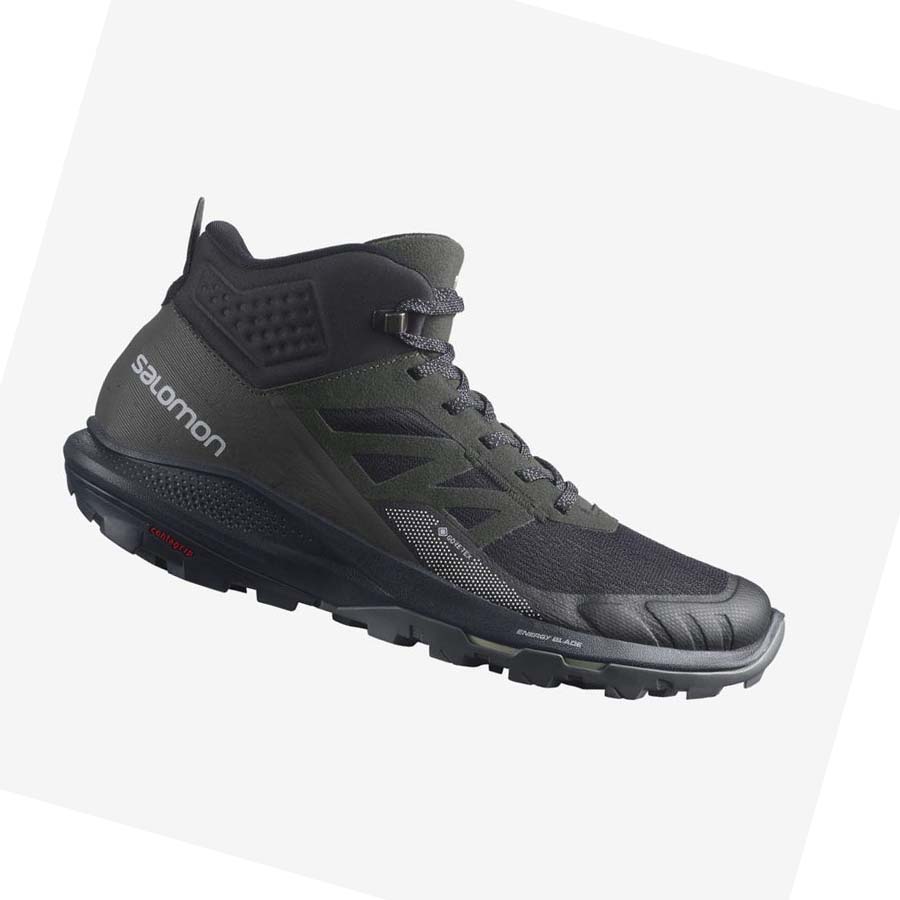 Tenis Senderismo Salomon OUTPULSE MID GORE-TEX Hombre Negros | MX 3541RVD